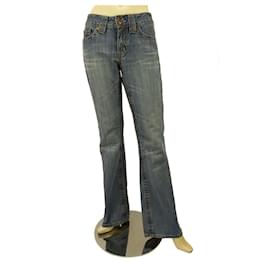 Autre Marque-Sete 7 Calça jeans jeans lavada - sz 30 Costura vermelha-Azul