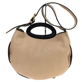 [Used] MARNI Shoulder bag / leather / PNK / hand / beige pink / Pink