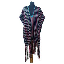Autre Marque Miguelina Poncho mehrfarbig gestreift Mehrfarben
