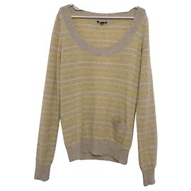 Jersey Theory de Cachemira a Rayas Amarillo Gris M Gris Amarillo