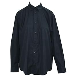 Balenciaga-Balenciaga Oversized Long Sleeves Shirt in Black Cotton-Black