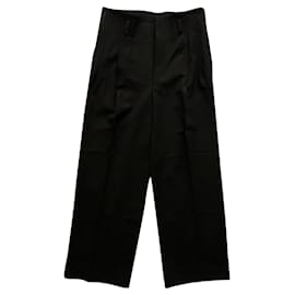 Yves Saint Laurent-Vintage black wool tuxedo trousers-Black