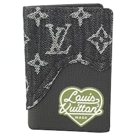 Louis Vuitton-Nigo LV Made Black Monogram Denim Pocket Organizer Card Wallet-Other