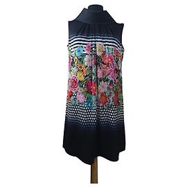 Escada Seidenkleid mit Blumenmuster Mehrfarben