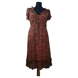 Vestido de seda Sandro Multicor
