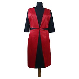 Marcel Ostertag Seidenkleid Schwarz Rot M Schwarz Rot