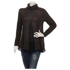 Pull Pier Antonio Gaspari Marron Noir Laine Marron Noir