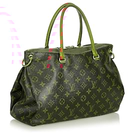 Louis Vuitton-Louis Vuitton Brown Monogram Pallas Satchel-Brown,Red