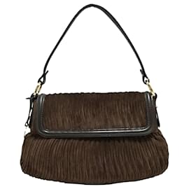 Fendi-Fendi Brown Chef Suede Shoulder Bag-Brown