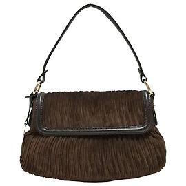 Sac à bandoulière en daim marron Fendi Chef Marron