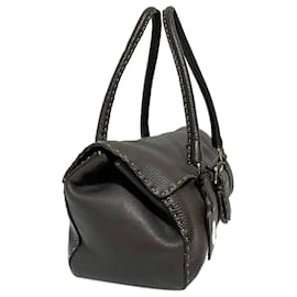 Fendi-Sac à bandoulière en cuir noir Selleria Linda Fendi-Noir