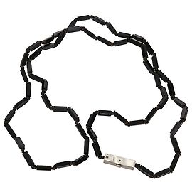 Salvatore Ferragamo Ferragamo Collana Pendente Gancini Nera Nero Argento