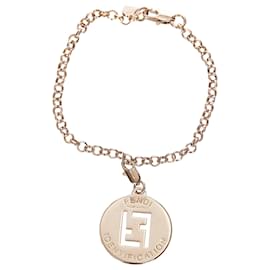 Fendi-Fendi Gold FF Identification Charm Bracelet-Golden