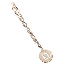 Fendi-Fendi Gold FF Identification Charm Bracelet-Golden