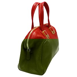 Fendi-Fendi Red Chameleon Leather Satchel-Red