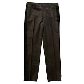 Lanvin Vintage Smoking-Wollhose Anthrazitgrau