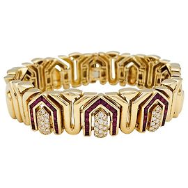 Bracciale Boucheron in oro giallo, rubini e diamanti. Altro
