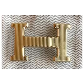 Hermès-Fibbia della cintura di Hermès-D'oro