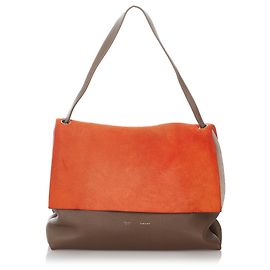 Céline Celine Arancione Borsa a tracolla in pelle morbida Marrone Arancione