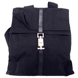 Gucci Schwarzer Jackie Nylon-Rucksack Schwarz