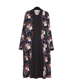 Dries Van Noten SEIDE BLUMENPLÄTTCHEN FR38 Schwarz