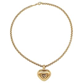 Chopard-Chopard "Happy Diamonds" necklace in yellow gold, diamants.-Other