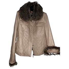 Jaqueta de couro Burberry Bege Bege