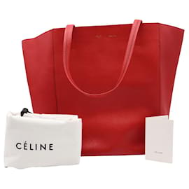Céline-Céline Large Cabas Tote Bag in Red calf leather Leather-Red