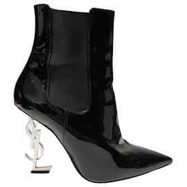 Saint Laurent-Saint Laurent Opyum Ankle Boots in Black Leather-Black
