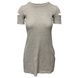 Helmut Lang Abito con maniche Slash in cotone grigio Grigio