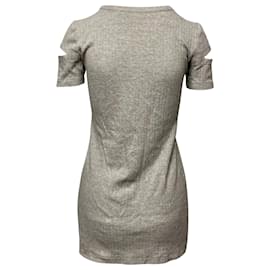 Helmut Lang-Helmut Lang Slash Sleeve Dress in Grey Cotton-Grey