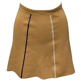 Sandro Paris – A-Linien-Strickrock aus brauner Viskose Braun