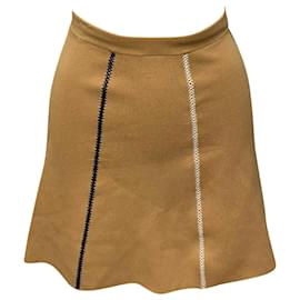 Sandro-Sandro Paris Knit A-line Skirt in Brown Viscose-Brown