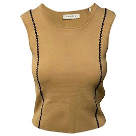 Sandro Paris – Strick-Tanktop aus Viskose in Braun Braun