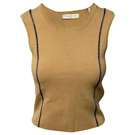 Sandro-Sandro Paris Knit Tank Top in Brown Viscose-Brown