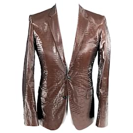 Hugo Boss-Hugo Boss jacket in brown shiny bamboo-viscose-Brown