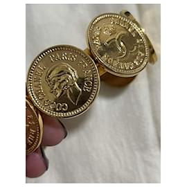 Chanel-LOGOTIPO CHANEL E PULSEIRA MADEMOISELLE COIN CUFF-Gold hardware