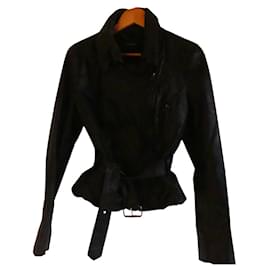 Muubaa Black Leather Biker Jacket Black