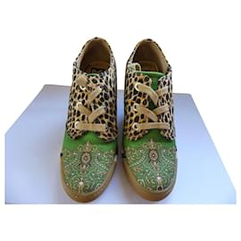D&G-Wedge mules-Green