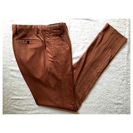 Lanvin-Bronze knit wool trousers-Bronze