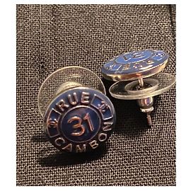 Chanel Ohrringe 31 Rue Cambon Silber Blau