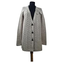 Twin Set Strickjacke Beige Wolle Alpaka Beige