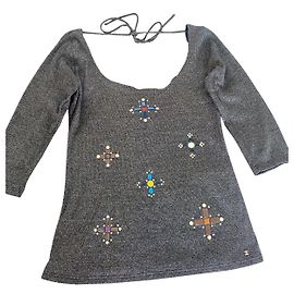 Blouse Chanel en coton grise Gris