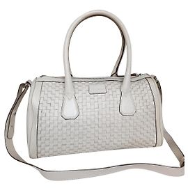 Bolsa de ombro em couro tecido Max Mara Branco