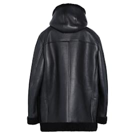 Dsquared2-Dsquared2 leather trimmed coat,  Gr. IT 38 , NEW-Black