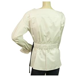 Jil Sander-Jil Sander White Wrap Style Jaqueta de verão de algodão leve 40-Branco