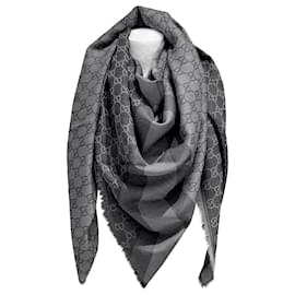 Gucci-stola sciarpa scarf gucci nuova con etichette-Gris anthracite