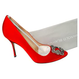 Manolo Blahnik-Hangisi 105mm    red new-Red
