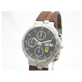 Autre Marque-CARTIER WATCH FOR FERRARI 40 MM CHRONOGRAPH AUTOMATIC BRUSHED STEEL WATCH-Silvery