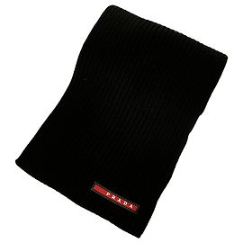 Echarpe Prada Black Sport Wool Preto